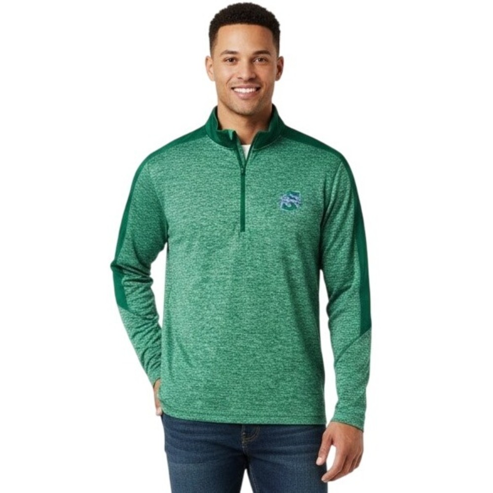 Holloway Pullover‎ Sweatshirt Green Heathered Athletic Quarter Zip Mens Size M